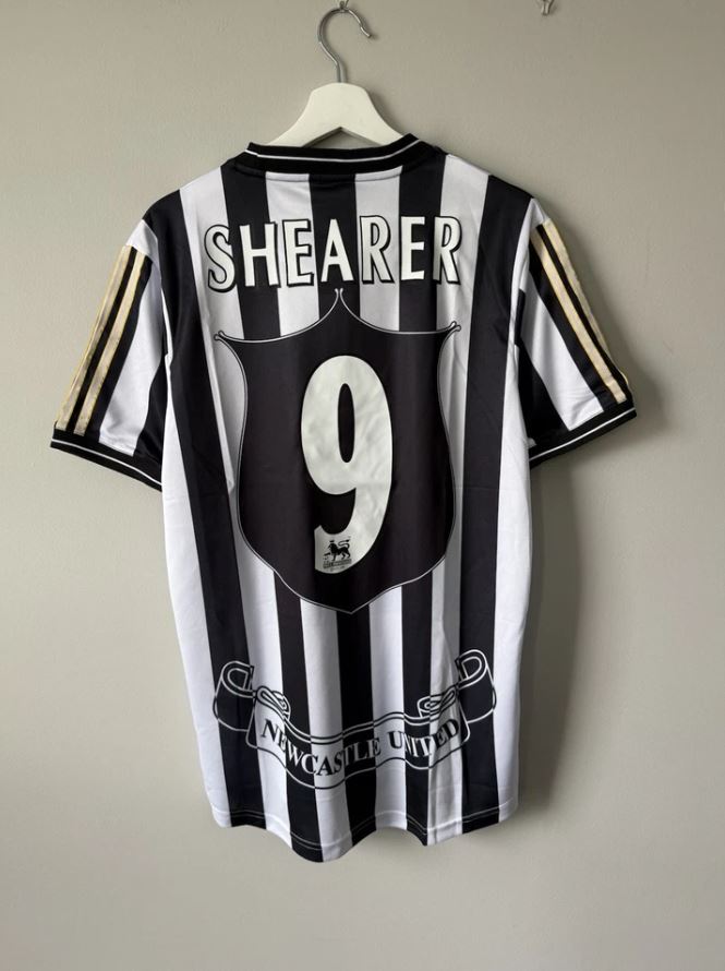 NEWCASTLE UNITED 1997/1999 AWAY FOOTBALL SHIRT #9 SHEARER