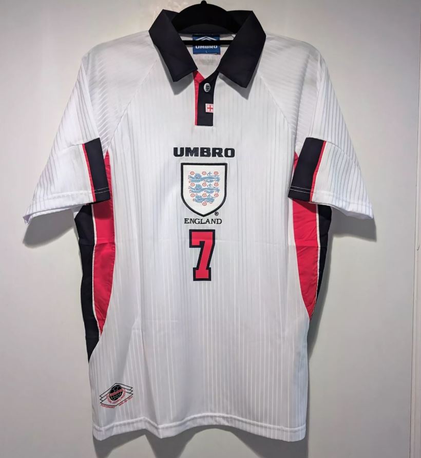England 1998 Home Retro Football Shirt | #7 David Beckham