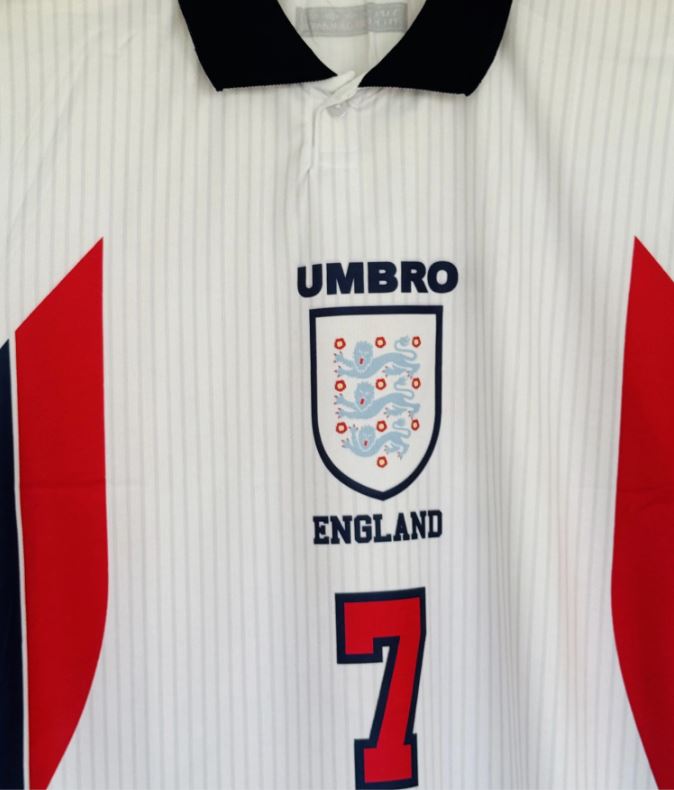 England 1998 Home Retro Football Shirt | #7 David Beckham