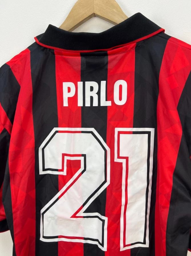 AC Milan 1994 Retro Home Football Shirt #21 Pirlo