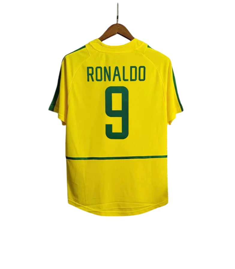 Brazil 2002 Retro Home Football Shirt | #9 Ronaldo