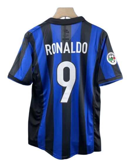 Inter Milan 1997/98 Retro Home Football Shirt #9 Ronaldo