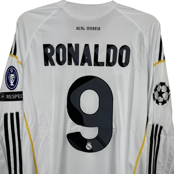 Real Madrid 2009/10 Home Long Sleeve – Ronaldo #9 UCL Retro Shirt