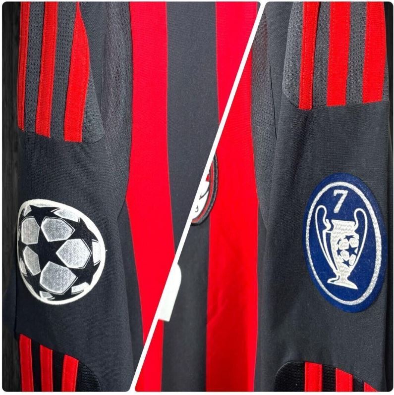 AC Milan 2009/10 Long Sleeve Home Football Shirt #80 Ronaldinho | UCL Edition