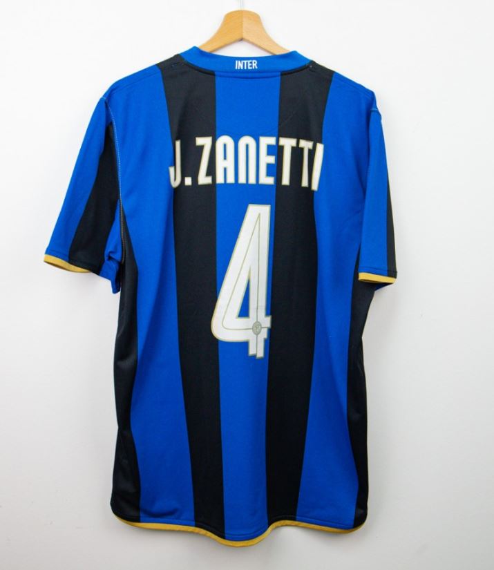 Inter Milan 2008/09 Home Football Shirt #4 Zanetti