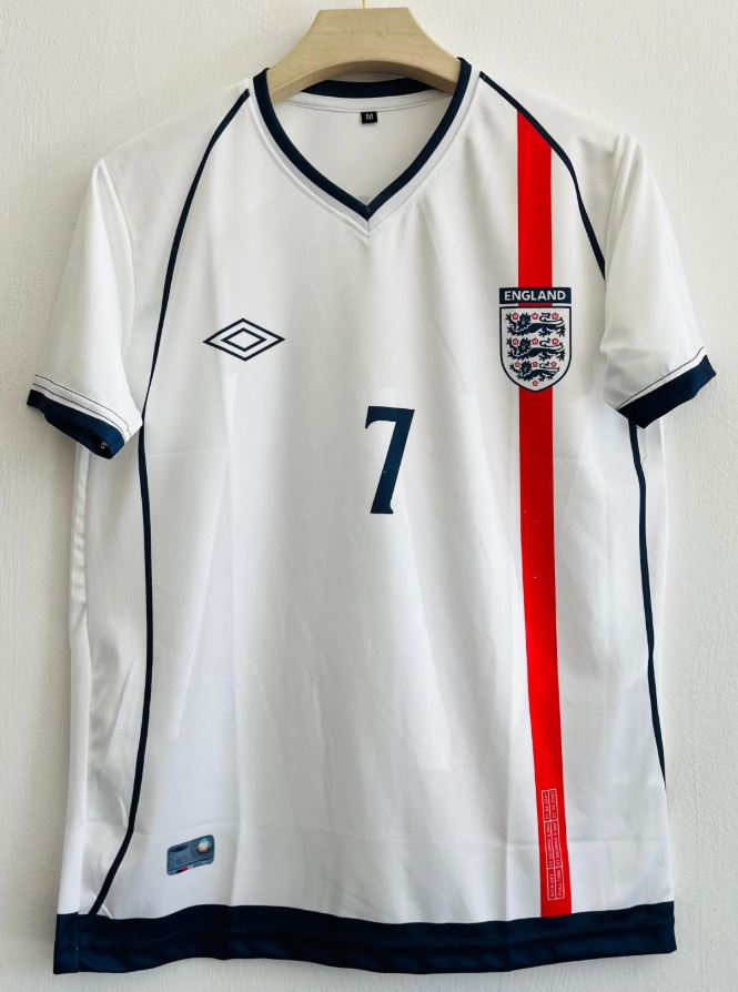 England 2002 World Cup Football Shirt | #7 David Beckham