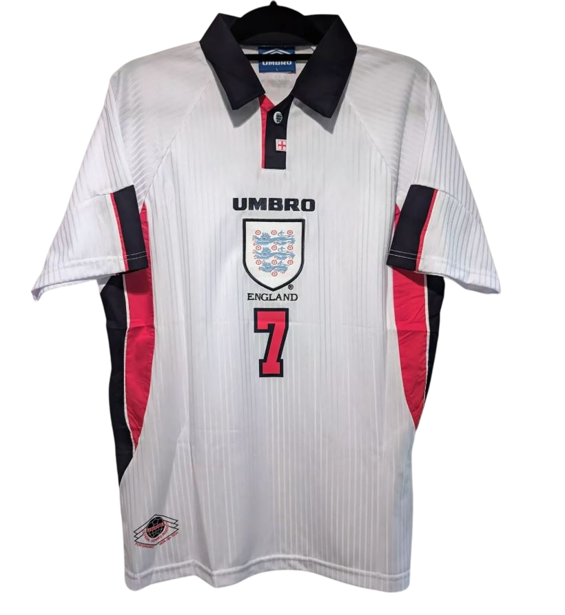 England 1998 Home Retro Football Shirt | #7 David Beckham