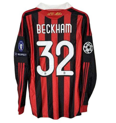 AC Milan 2009/10 Long Sleeve Home Football Shirt #32 Beckham | UCL Edition