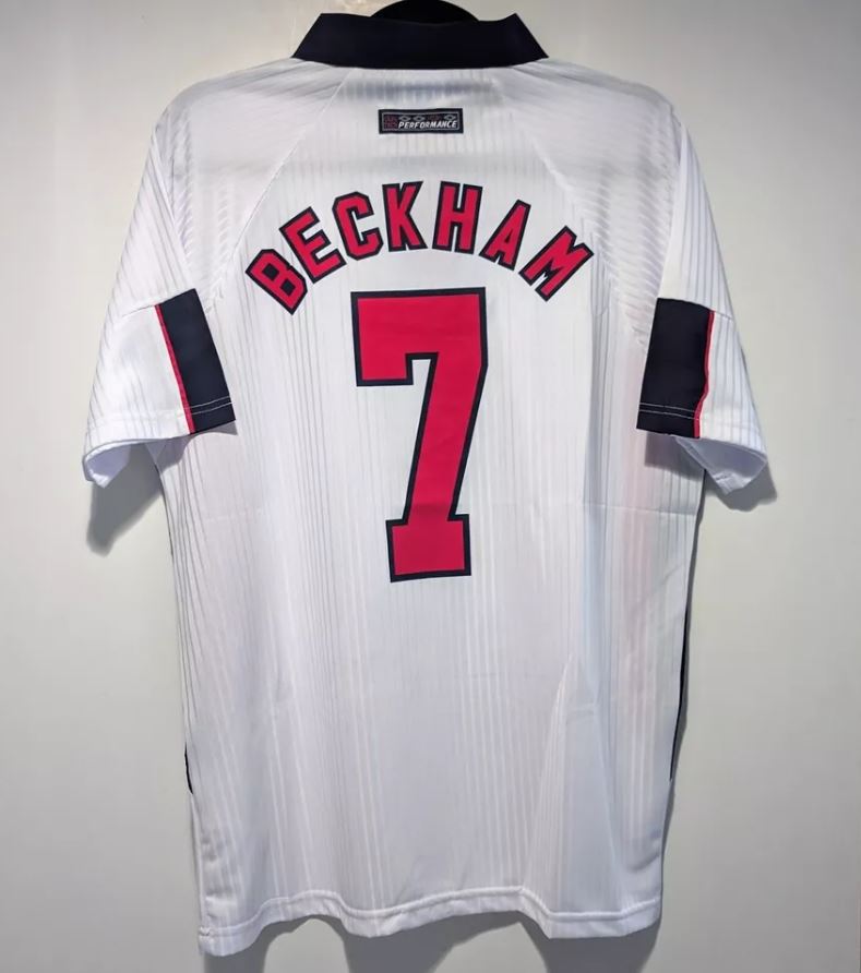 England 1998 Home Retro Football Shirt | #7 David Beckham