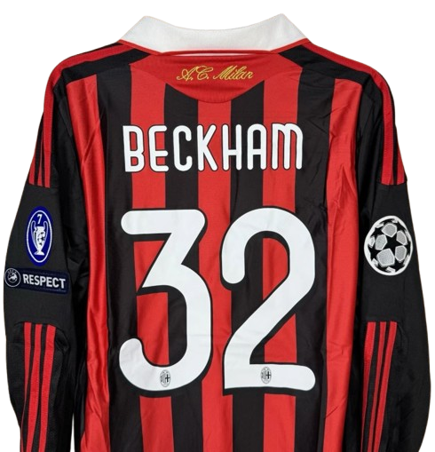 AC Milan 2009/10 Long Sleeve Home Football Shirt #32 Beckham | UCL Edition