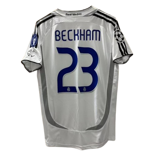 Real Madrid 2006/07 Retro Football Shirt – Beckham #23 White UCL Edition