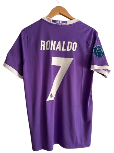 Ronaldo #7 Real Madrid 2016/17 UCL Final Purple Away Football Shirt
