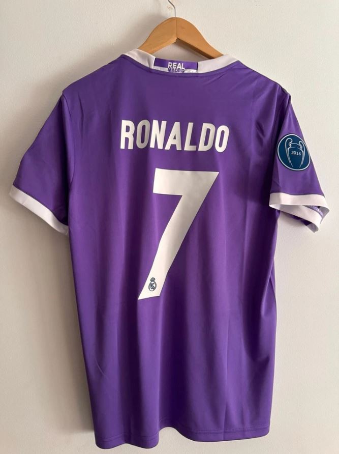Ronaldo #7 Real Madrid 2016/17 UCL Final Purple Away Football Shirt