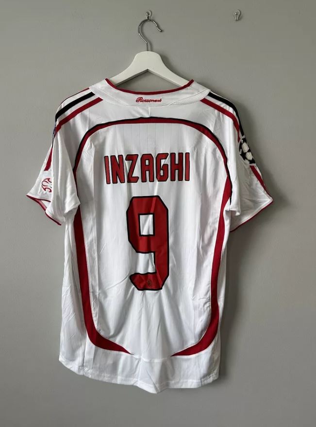 AC Milan 2006/07 UCL Final Away Football Shirt #9 Inzaghi