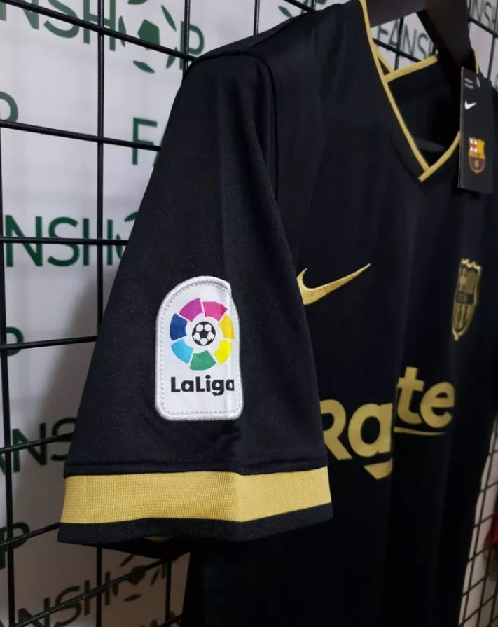 FC Barcelona 2020/21 Away Football Shirt – Messi #10 Black & Gold La Liga