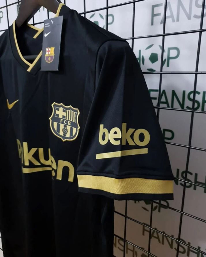 FC Barcelona 2020/21 Away Football Shirt – Messi #10 Black & Gold La Liga