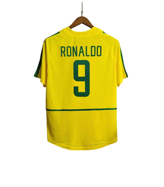 Brazil 2002 Retro Home Football Shirt | #9 Ronaldo