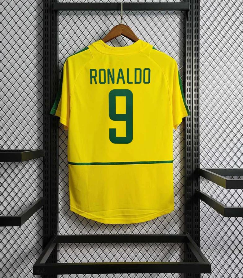 Brazil 2002 Retro Home Football Shirt | #9 Ronaldo