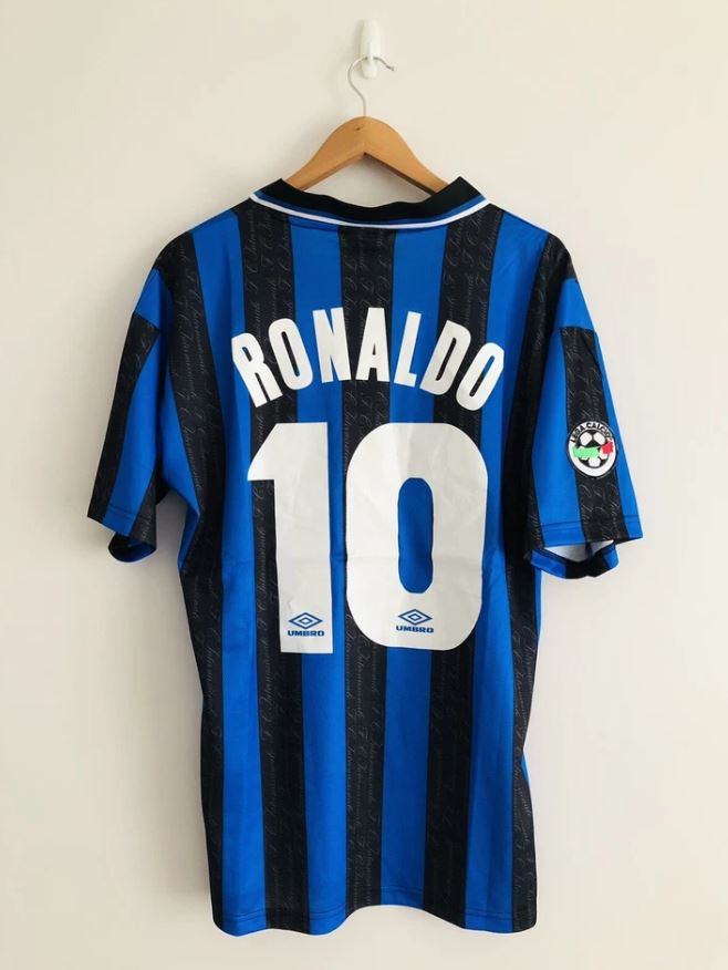 Inter Milan 1997 Retro Home Football Shirt #10 Ronaldo