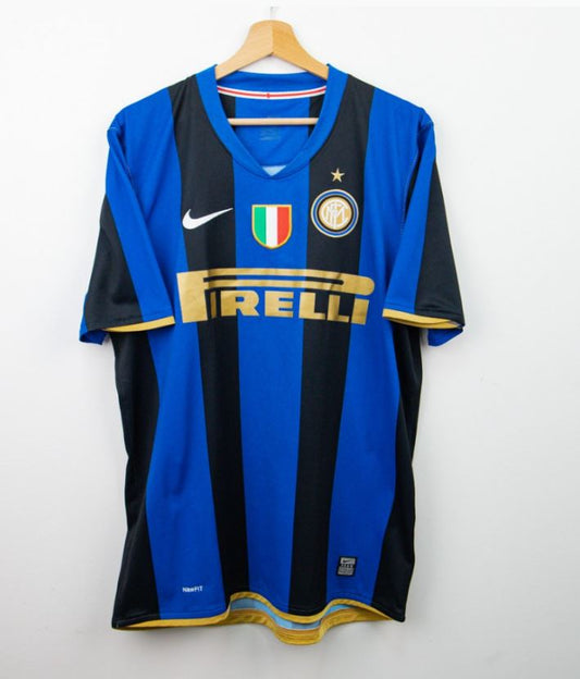 Inter Milan 2008/09 Home Football Shirt #4 Zanetti