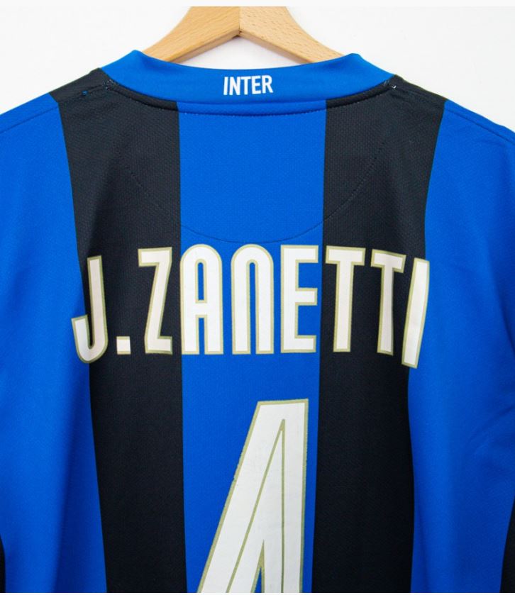 Inter Milan 2008/09 Home Football Shirt #4 Zanetti
